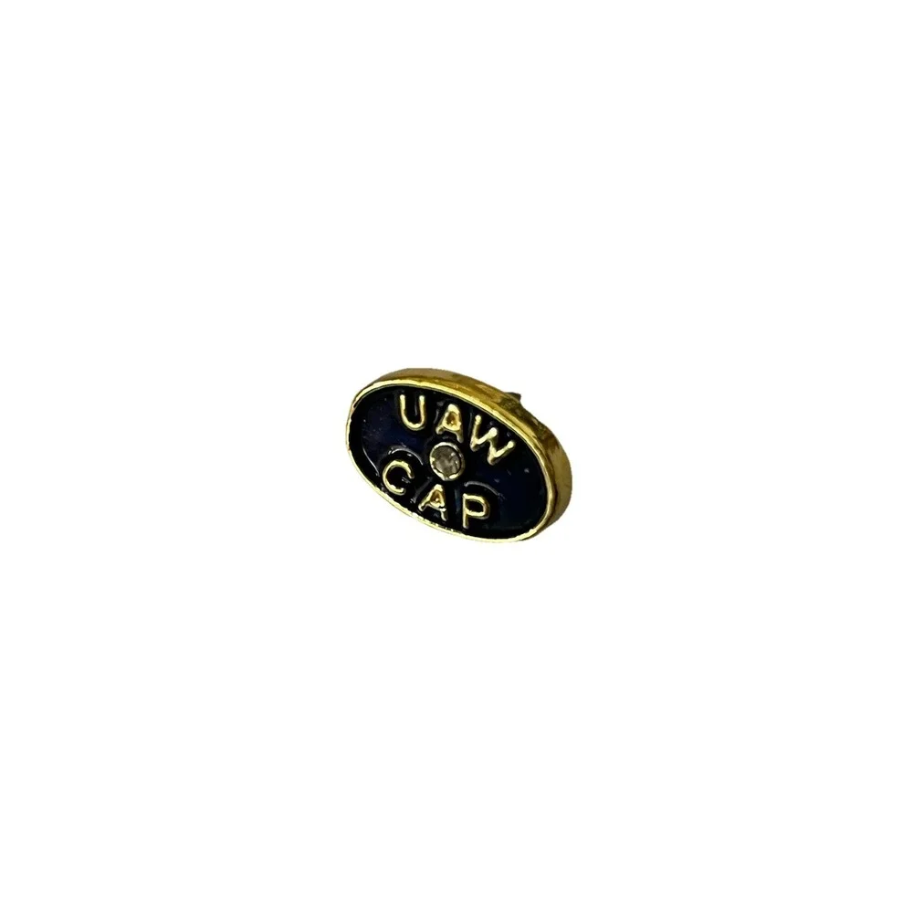 Vintage UAW CAP Lapel Pin  Diamond United Auto Workers Union 2 Pc Lot‎